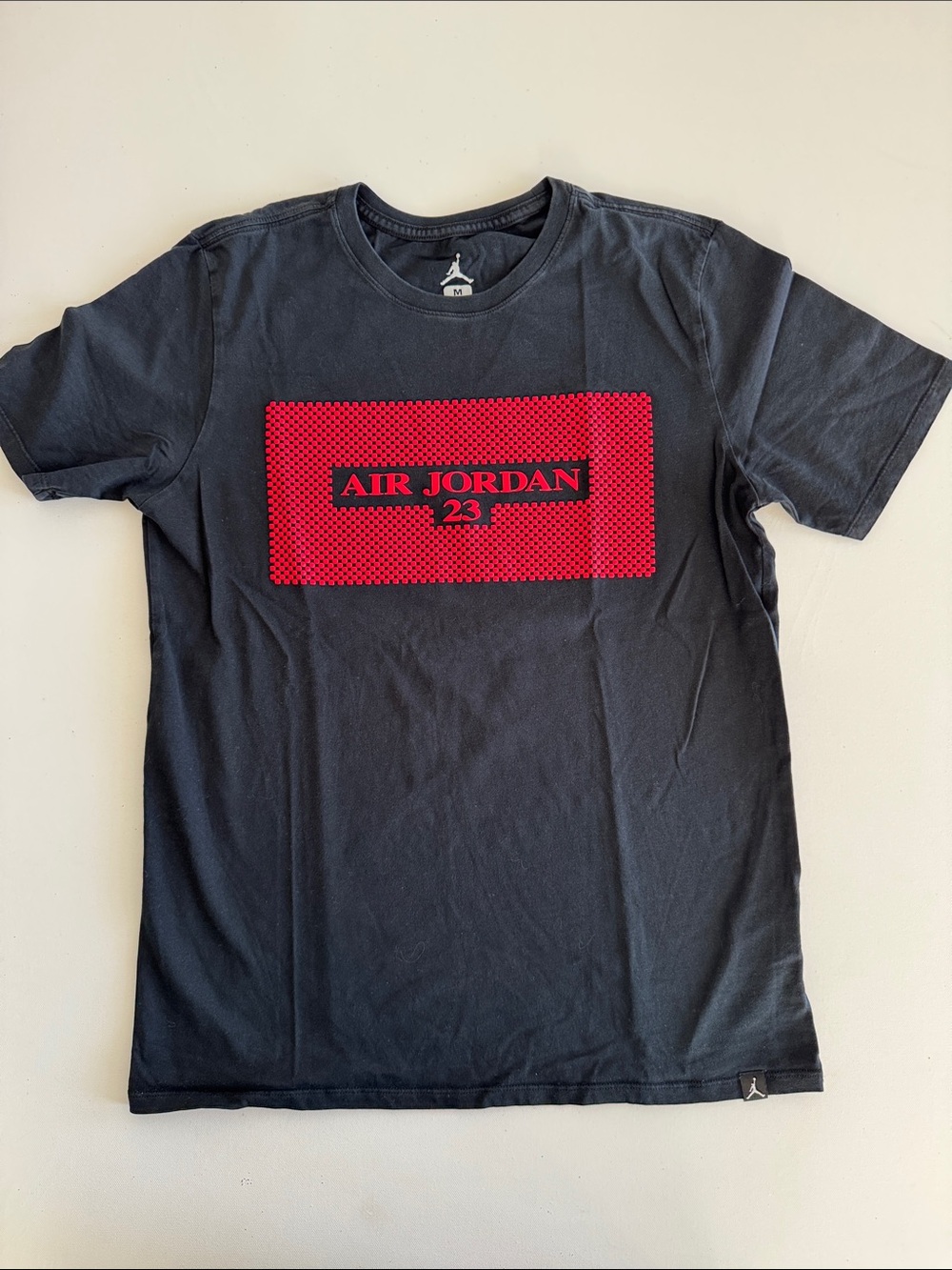 Jordan Black Short Sleeve Tee with Red Air Jordan 23 Panel